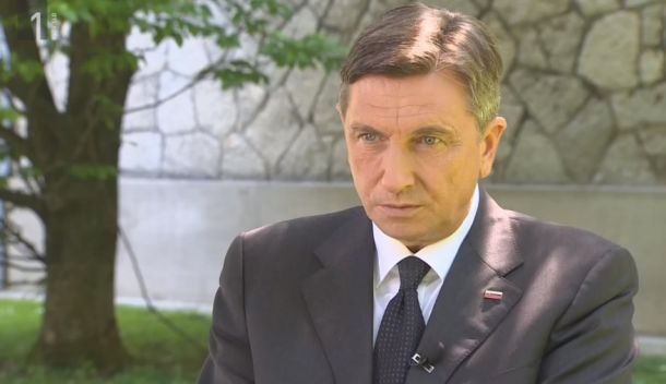 Predsednik republike Borut Pahor v oddaji Politično na TV Slovenija