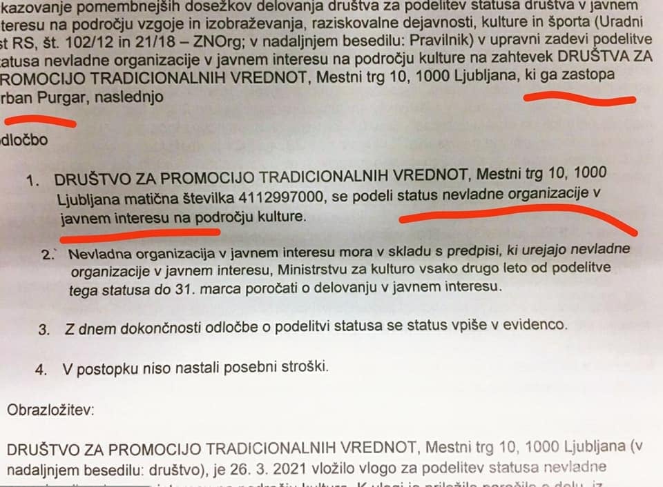 Proti-kulturni minister je podelil status javnega interesa društvu, ki ga vodi znani neonacist.