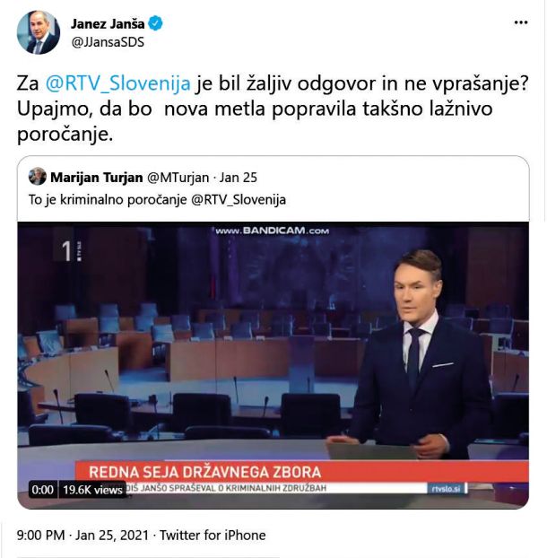 anšev poveljniški tvit o tem, kako poroča TV Slovenija in kaj ima storiti »nova metla«, novi generalni direktor, ko bo prevzel oblast. Rečeno, storjeno. Andrej Grah Whatmough res ni potreboval veliko časa.