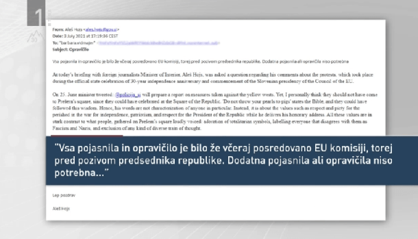 Hojsova zavrnitev Pahorja: menda je že posredoval pojasnilo in opravičilo, toda v njem slednjega ni