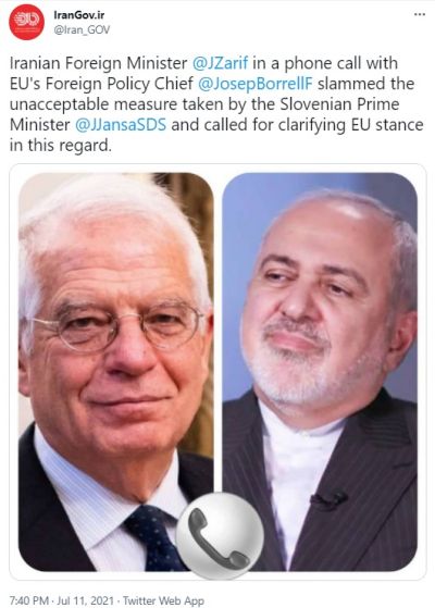 Tvit iranske vlade