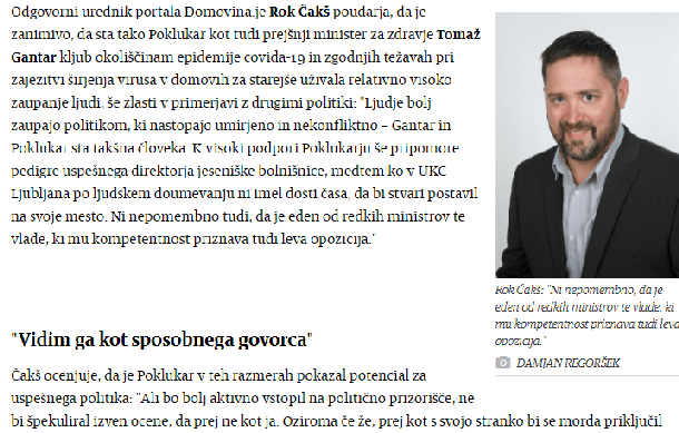 Čakš kot komentator v Večeru 22. julija 2021