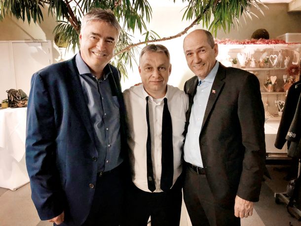 Milan Zver, Viktor Orbán in Janez Janša