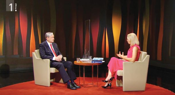 Danilo Türk in Ksenija Horvat v oddaji Intervju 