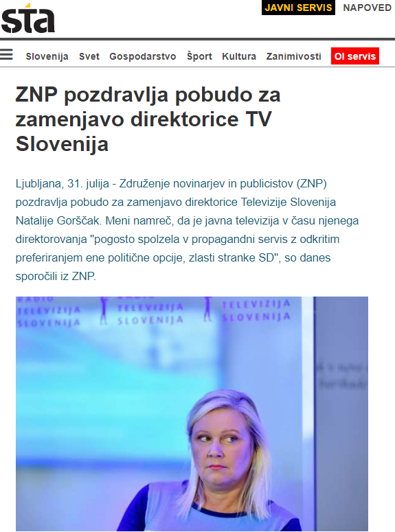STA o stališču ZNP: RTV je menda propagandni servis SD