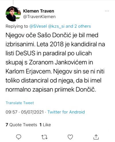5. julij 2021: Poziv k spreobrnitvi priimka Dončić