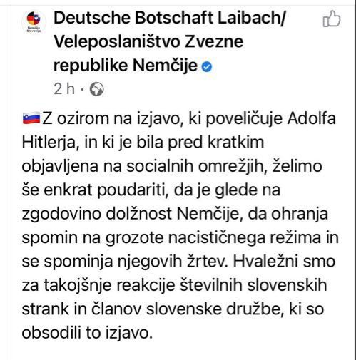 Odziv nemškega veleposlaništva v Ljubljani