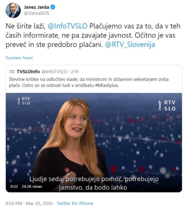 Janša med enim številnih direktorovanj in urednikovanj na RTV Slovenija