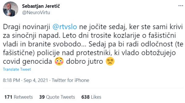 Jeretič brez obsodbe, toda z velikim aplavzom sledilcev: RTV trosi kozlarije, zato naj ne joče