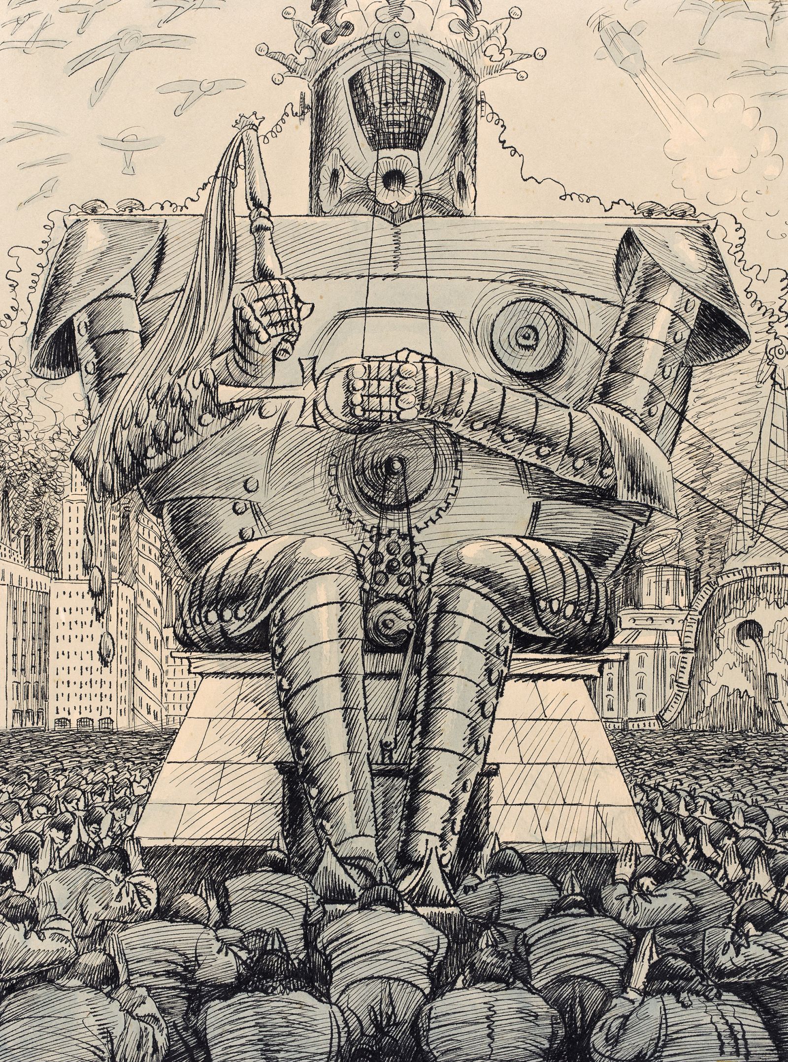 Bog naše dobe, risba iz cikla Zrcalo sveta (1932)