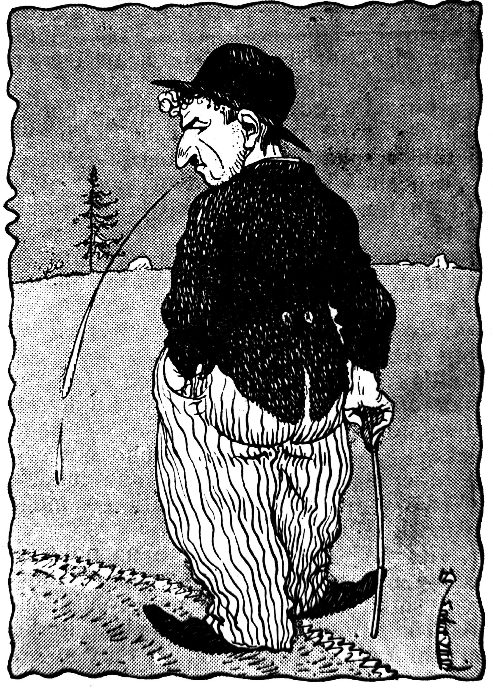 Avtokarikatura – Hinko Smrekar kot Charlie Chaplin (1913)