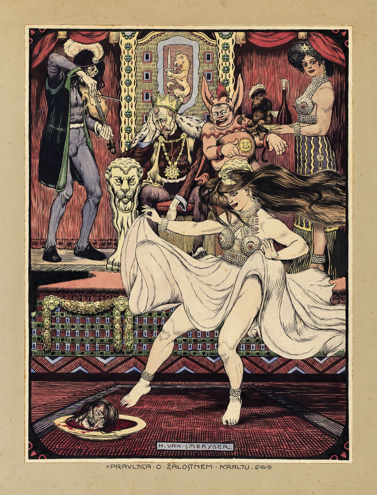 Salomin ples, Smrekarjeva ilustracija Pravljice o žalostnem kralju (1905) /