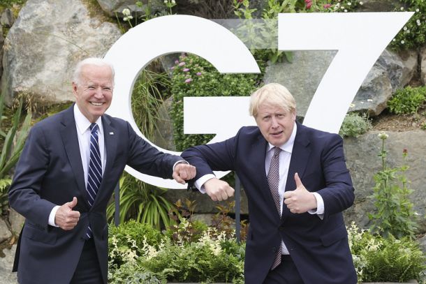 Joe Biden in Boris Johnson