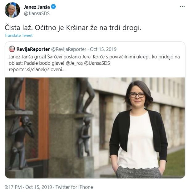 Tvit, ki je Janšo pripeljal do sodišča