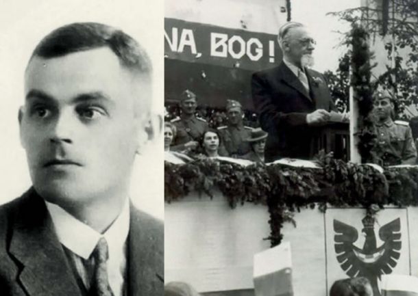Stanko Majcen, pisatelj in namestnik Leona Rupnika (levo) Leon Rupnik, poveljnik domobrancev (desno)