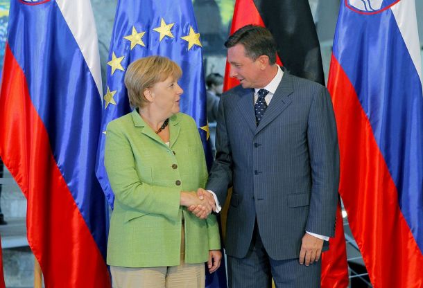 Angela Merkel in Borut Pahor med srečanjem pred desetimi leti