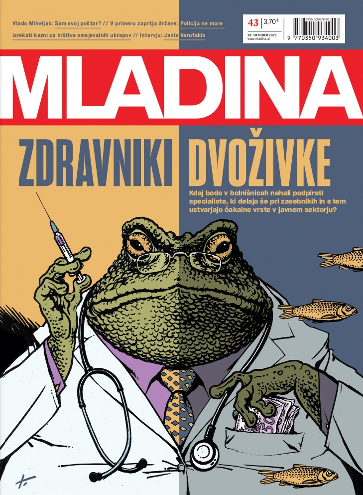 Naslovnica jutrišnje Mladine: ZDRAVNIKI DVOŽIVKE