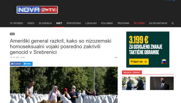 Oglas Slovenske vojske ob dotičnem članku na portalu Nova24TV 