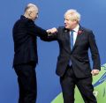 Janez Janša in Boris Johnson na podnebnem vrhu v Glasgowu