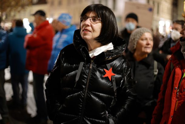 Svetlana Makarovič na protestu