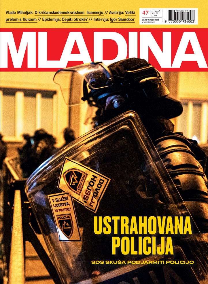 Naslovnica jutrišnje Mladine: USTRAHOVANA POLICIJA 