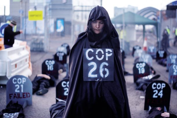 Protest gibanja Extinction Rebellion v Glasgowu po koncu konference /