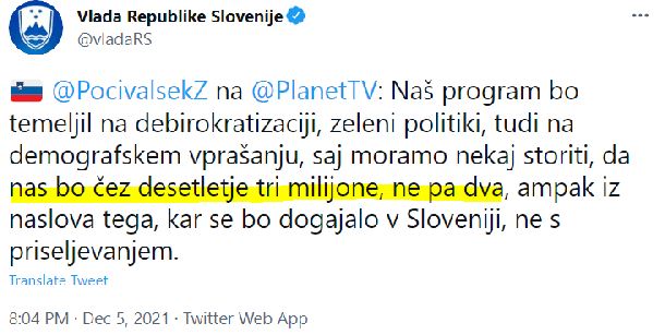 Janševa vlada bi nas razplodila na tri milijone