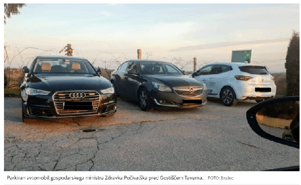 Bralci v pomoč 24ur.com: fotografija parkiranih avtomobilov, ki sicer dokazuje le tisto, česar minister ne zanika