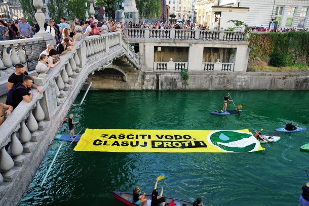 Petkov protest na Ljubljanici, 9. julija 2021