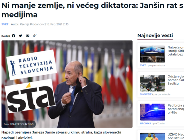 Srbska Nova o diktatorjih in medijski vojni v Sloveniji