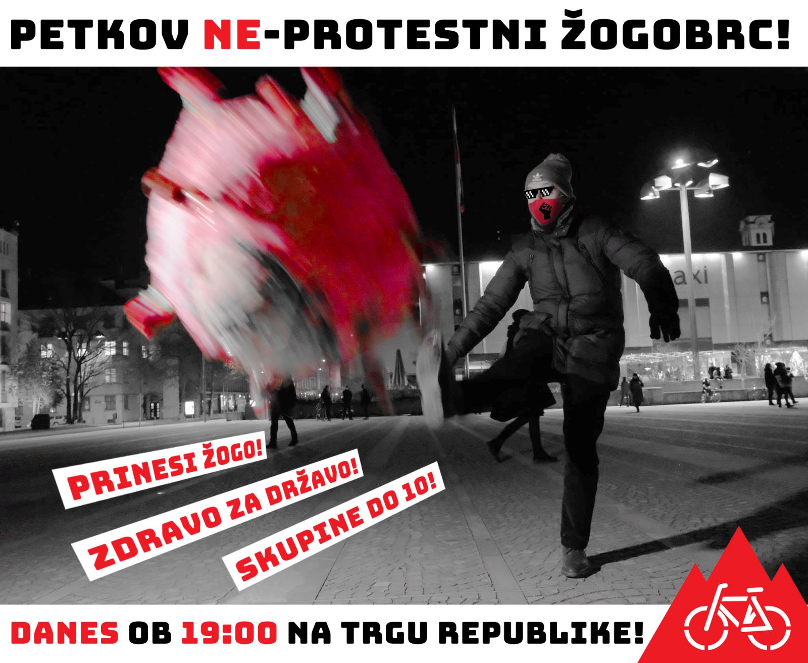 Petkovi protestniki vabijo na žogobrc