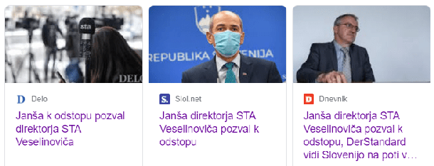 Nekaj spletnih naslovov, ki povzemajo Janšev tvit