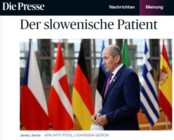 Naslov članka o Janši v avstrijskem Die Presse: Slovenski pacient
