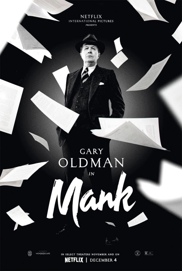  Gary Oldman kot Mank na posterju za film