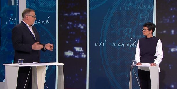 Marta Kos v soočenju parlamentarnih strank na RTV Slovenija