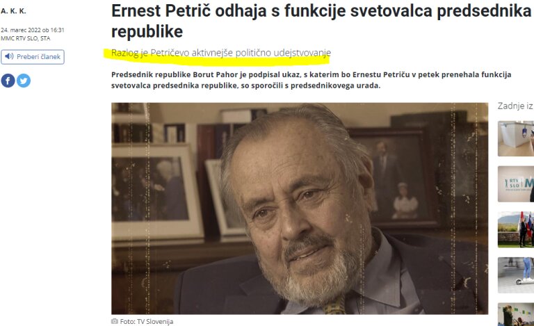 Skoraj leto zamude: MMC RTVS poroča o Petričevem slovesu zaradi aktivnejšega političnega udejstvovanja