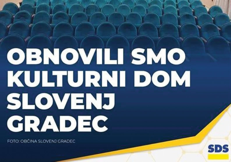 Tudi v Slovenj Gradcu kulturni dom ni zasluga SDS