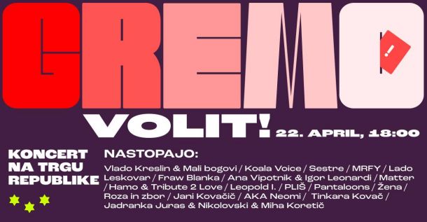 Vabilo na današnji koncert na Trgu republike v Ljubljani