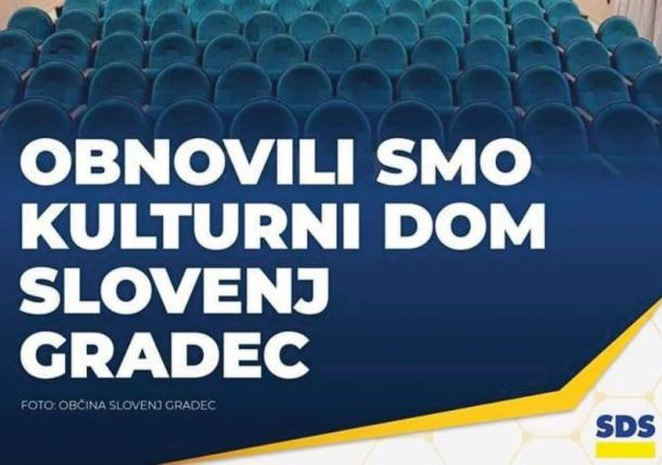 Tudi v Slovenj Gradcu kulturni dom ni zasluga SDS