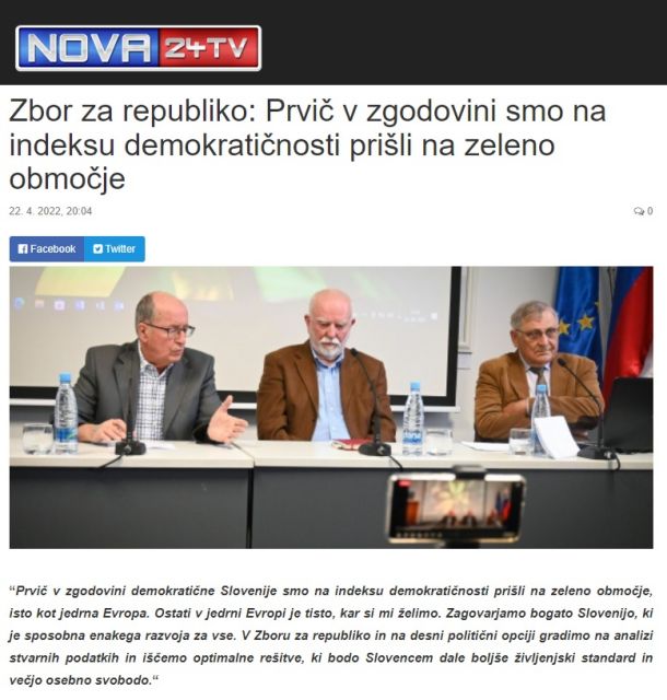 Naslov članka na spletnem portalu Nova24TV