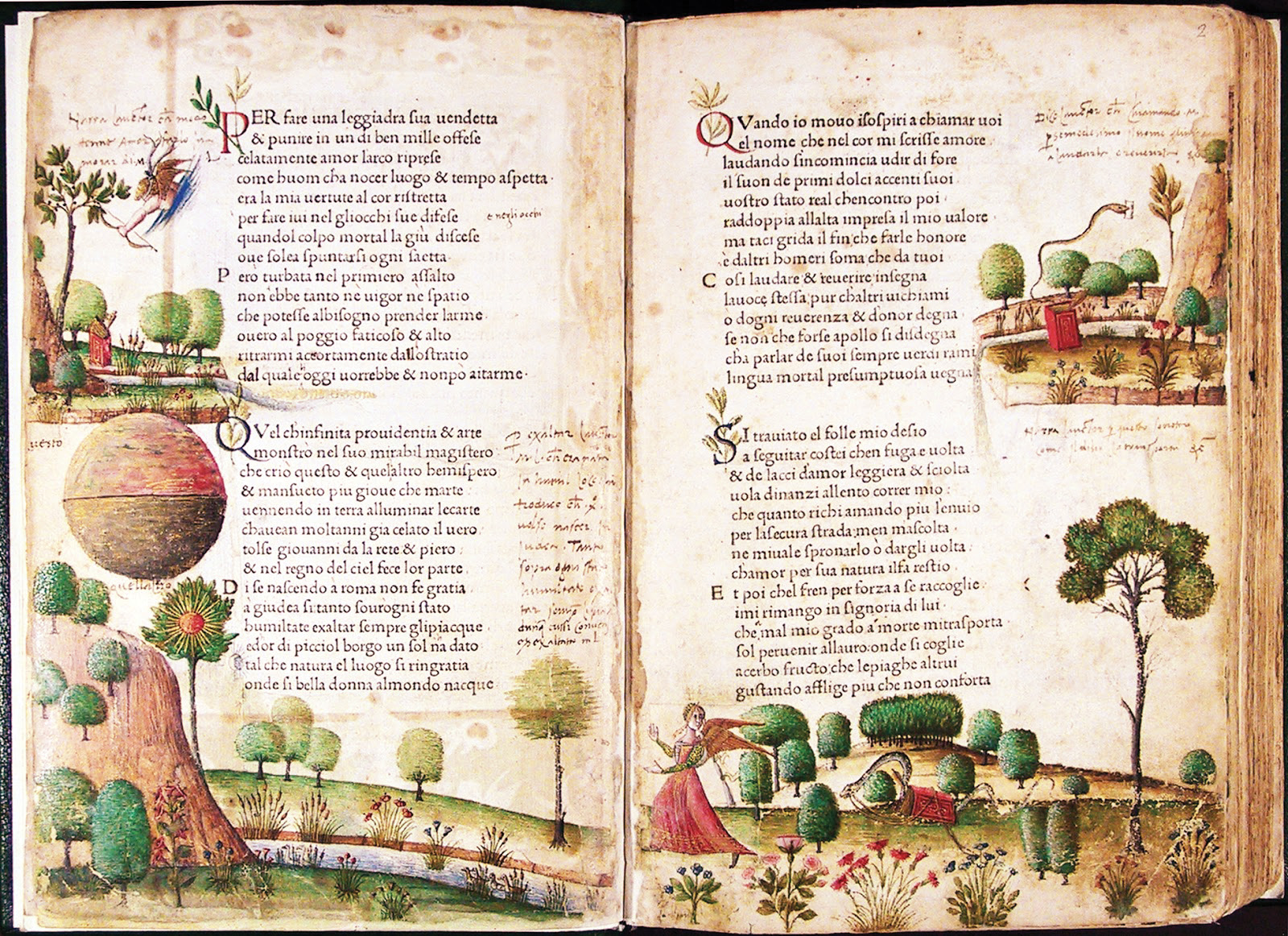 Ena prvih izdaj Canzoniera. Pesmi zanj so nastajale med letoma 1330 in 1370.