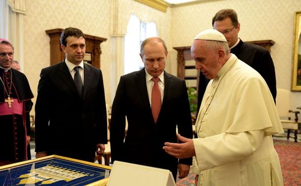 Vladimir Putin in papež Frančišek, 10. junija 2015