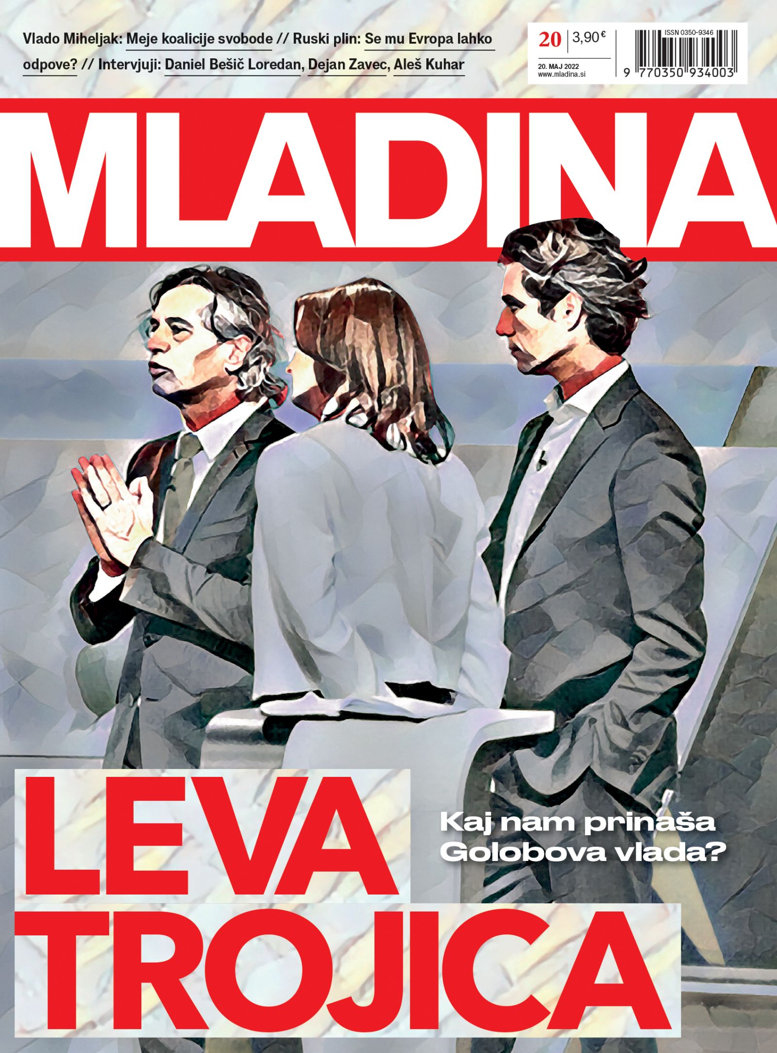 Naslovnica jutrišnje Mladine: LEVA TROJICA