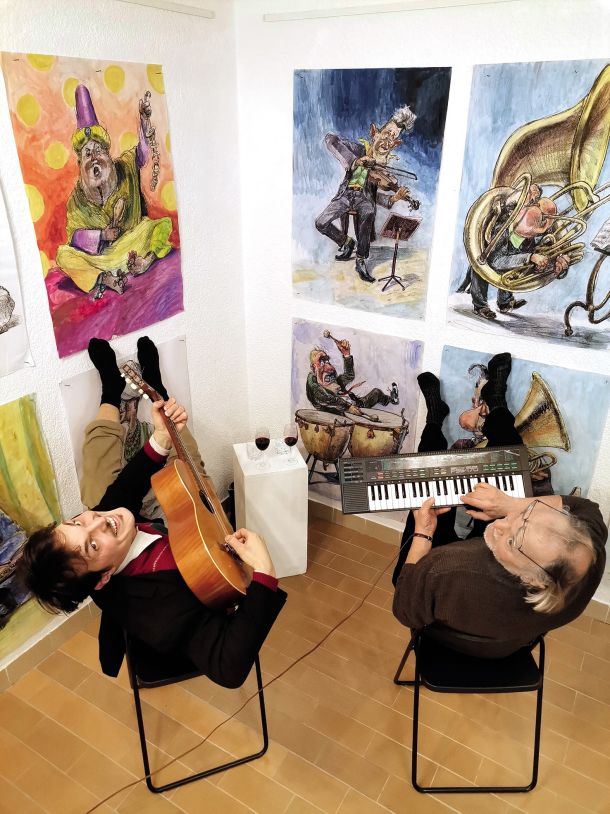 Milan Erič: Glasba je zvok sveta; Miha in avtor, Galerija Salsaverde, Izola