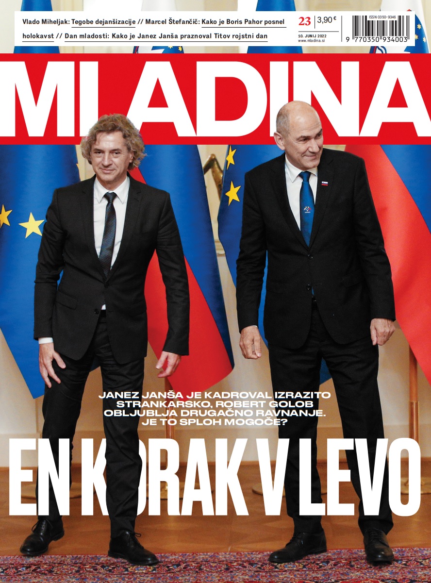 Naslovnica jutrišnje Mladine: EN KORAK V LEVO