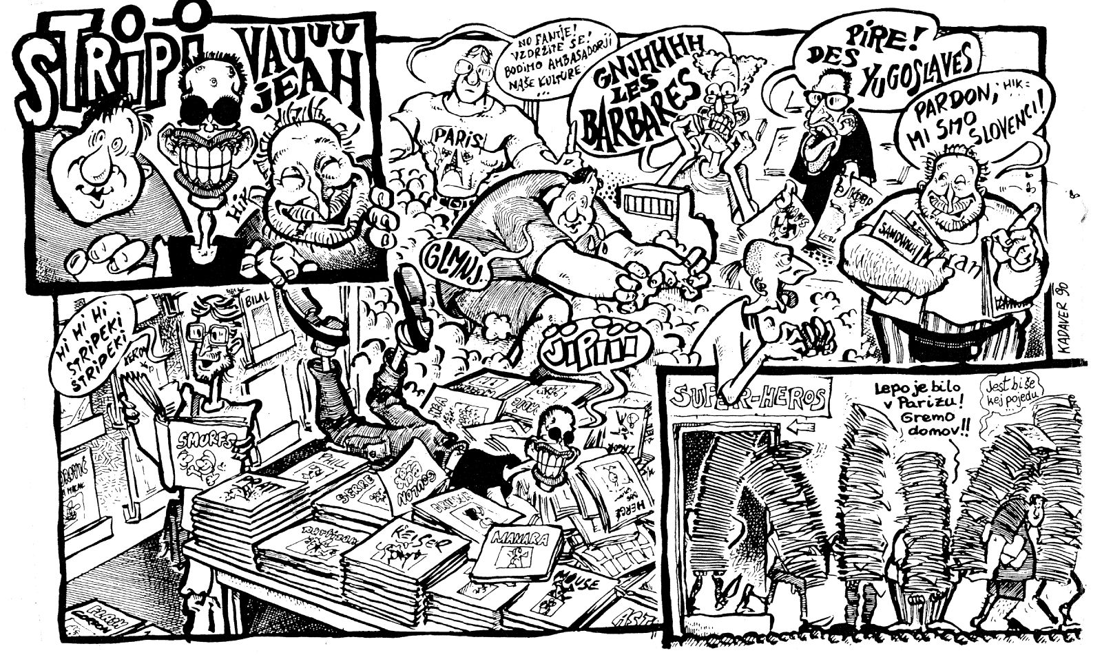 Strokovna ekskurzija Mladininih striparjev in ilustratorjev v Pariz leta 1990