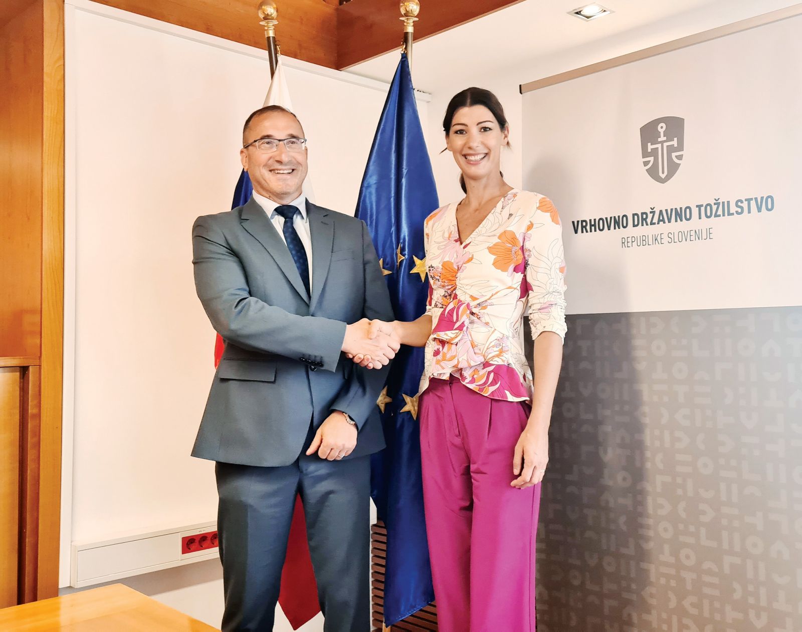 Prvo srečanje ministrice za pravosodje Dominike Švarc Pipan in generalnega državnega tožilca Draga Škete, vrhovno državno tožilstvo, 7. junij 2022