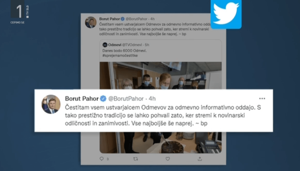 Čestitka predsednika republike, kot so jo prikazali v Odmevih