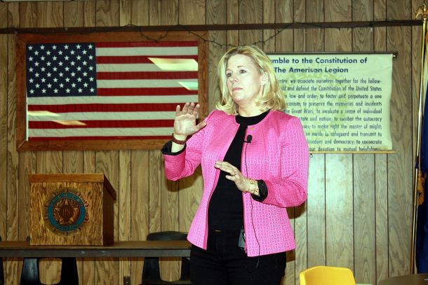 Liz Cheney Liz Cheney speaks to a small crowd at the American Legion in Buffalo, Wyoming. The picture was taken on October 26, 2013.