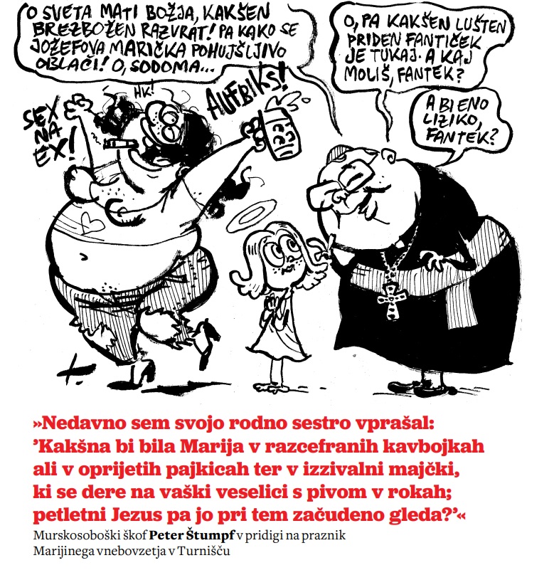 Škof Štumpf o Mariji v razcefranih kavbojkah 